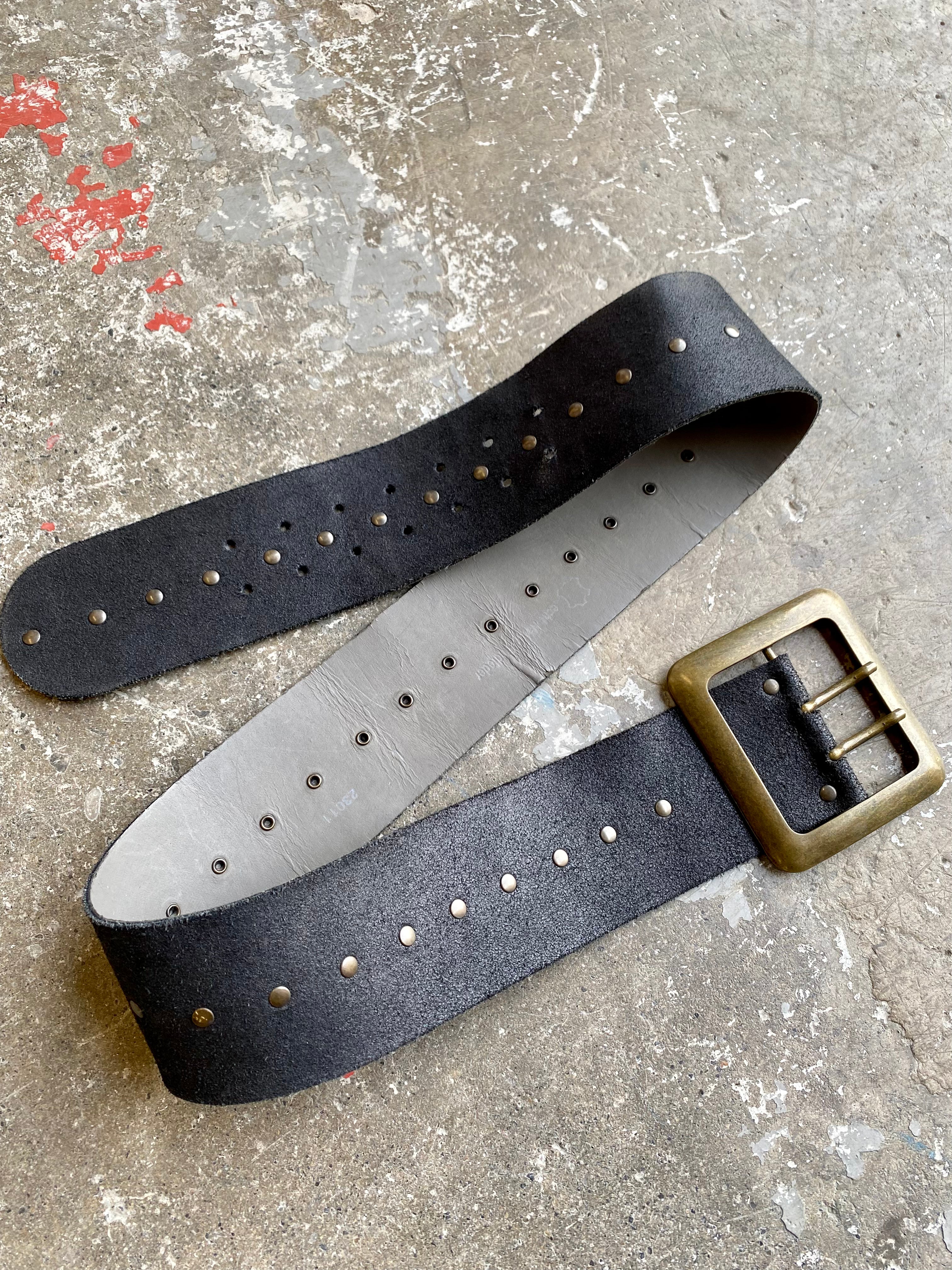 2000s Leather Studded Belt Size S - M