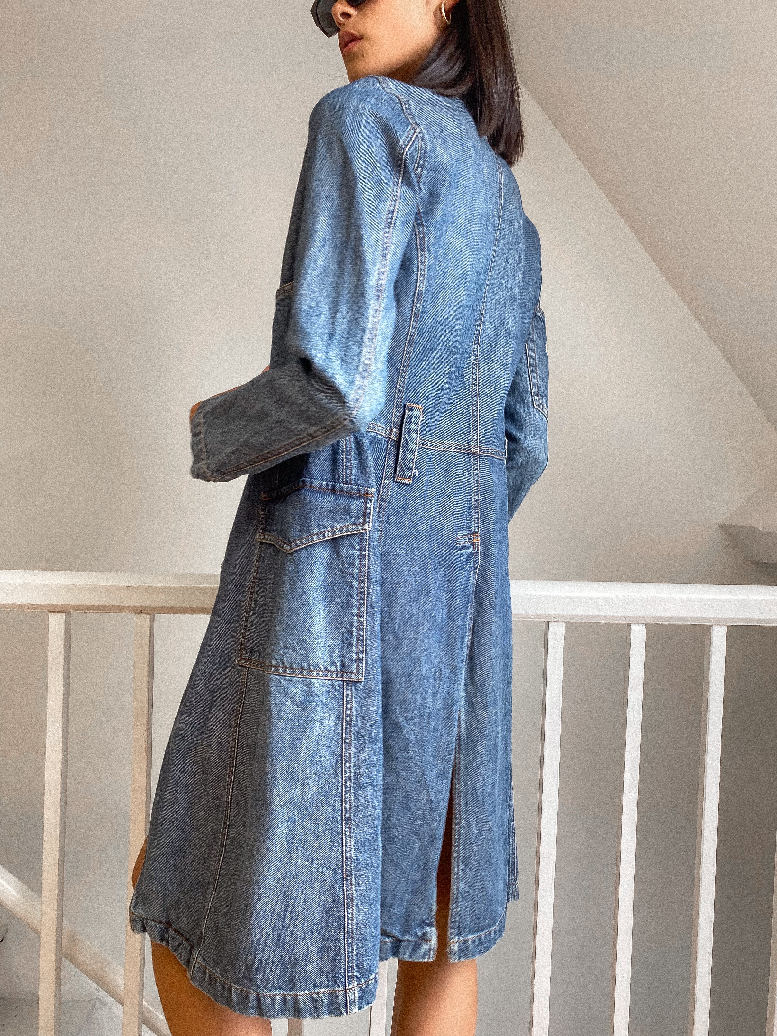 CAVALLI JEANS 2000s Denim Coat UK 8 -  10