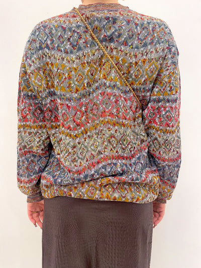 MISSONI 1980's Chevron Sweater Size XL