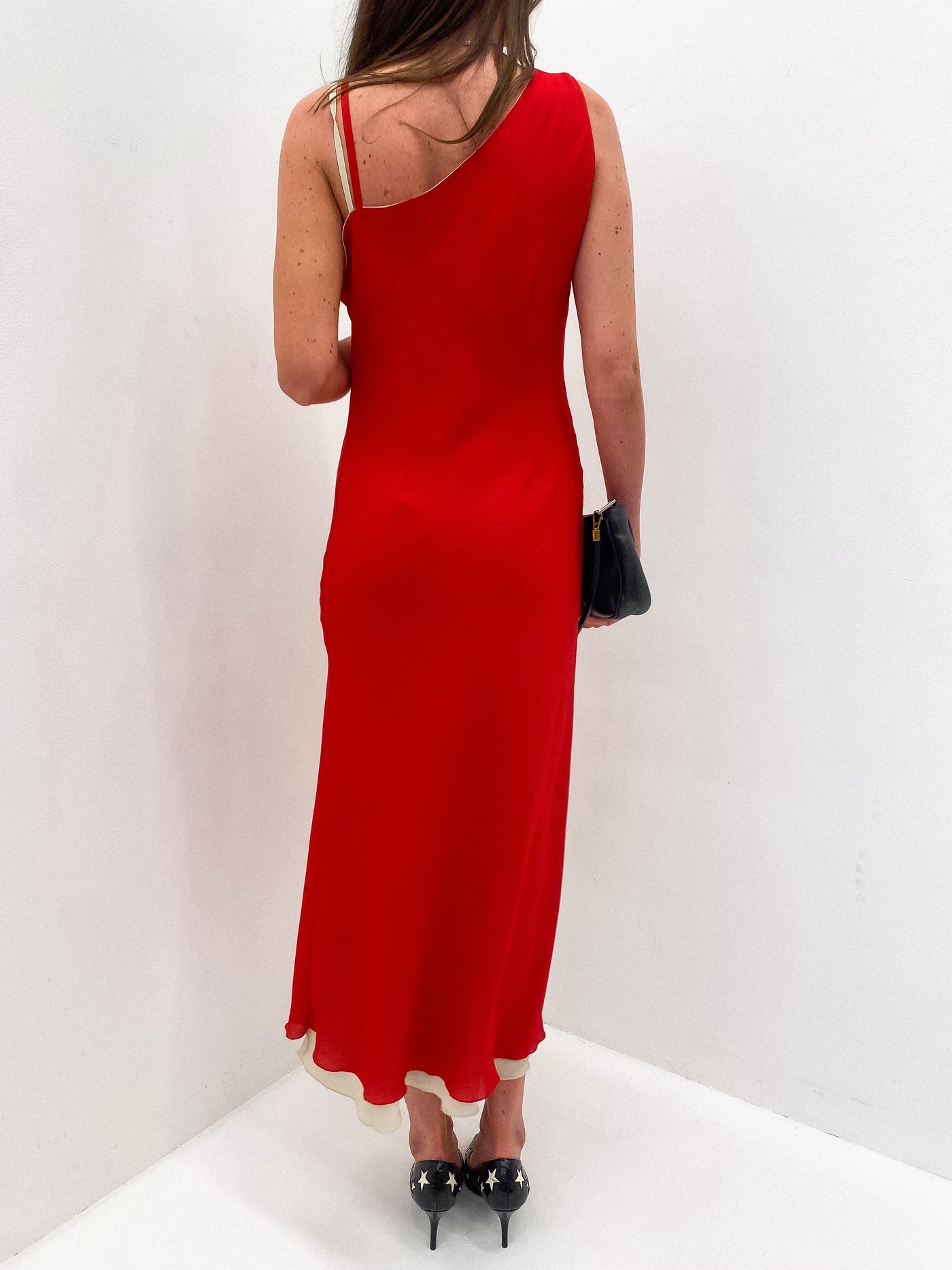 Layered One Shoulder Dress Size M