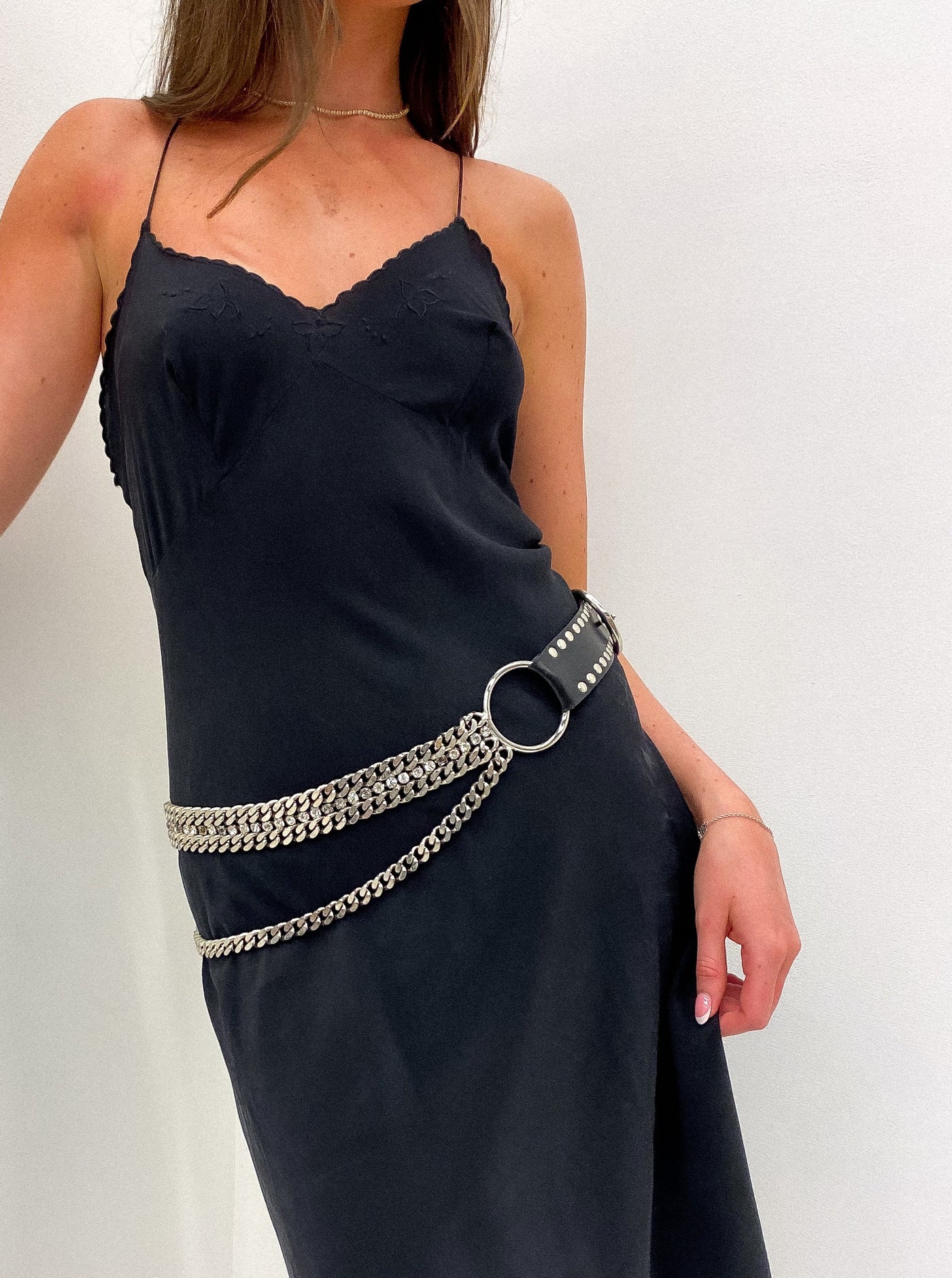 Leather & Chain Belt 32" - 37"