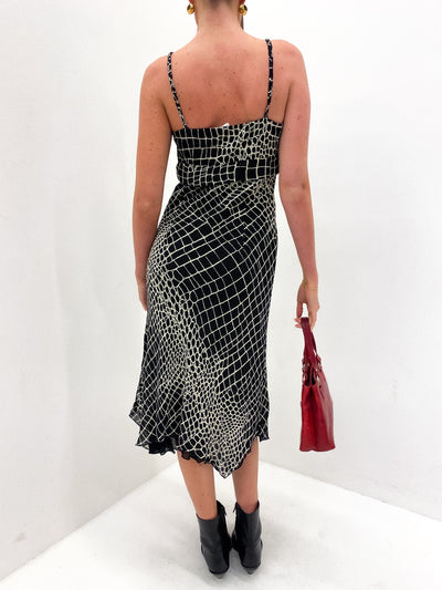 Monochrome Croc Print Dress UK 10