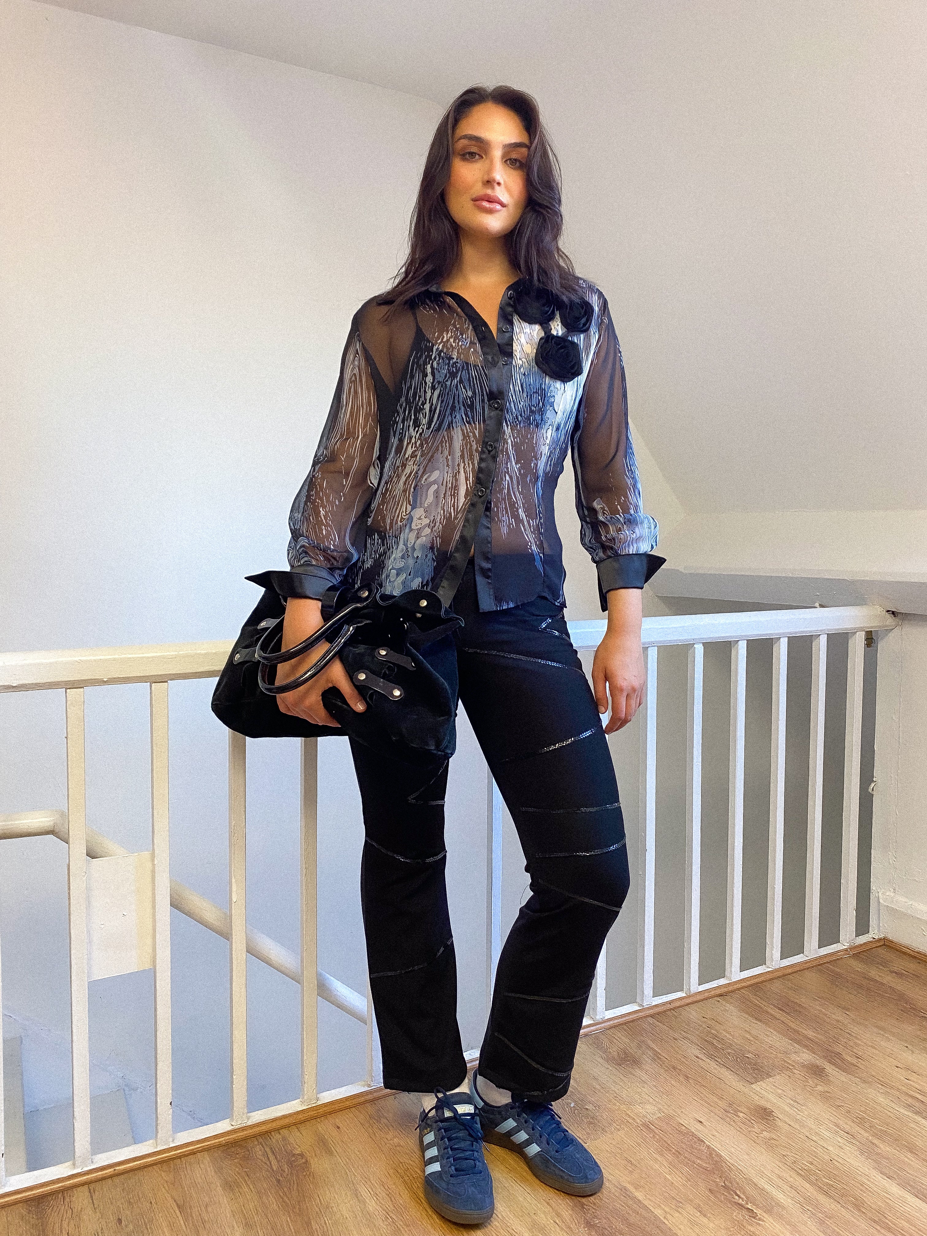 2000s Sequin Mesh Pants UK 12