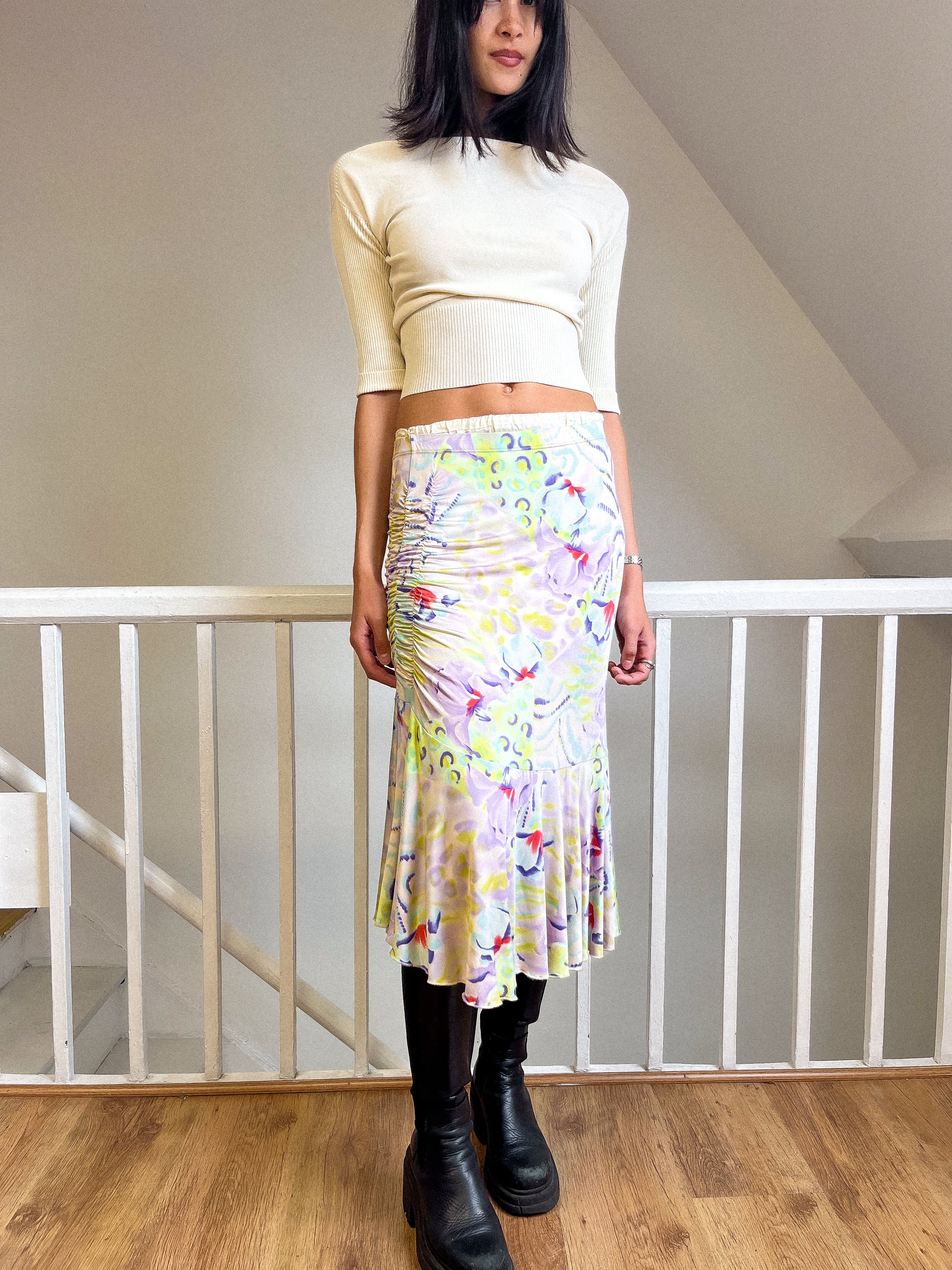 1990s Pastel Asymmetrical Skirt Size S - M