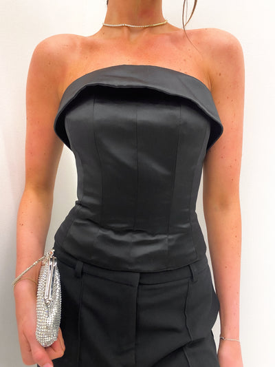 90s Satin Lace Up Bustier UK 8