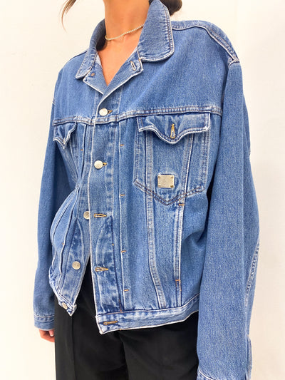 YVES SAINT LAURENT 80s RARE Denim Coat Size L