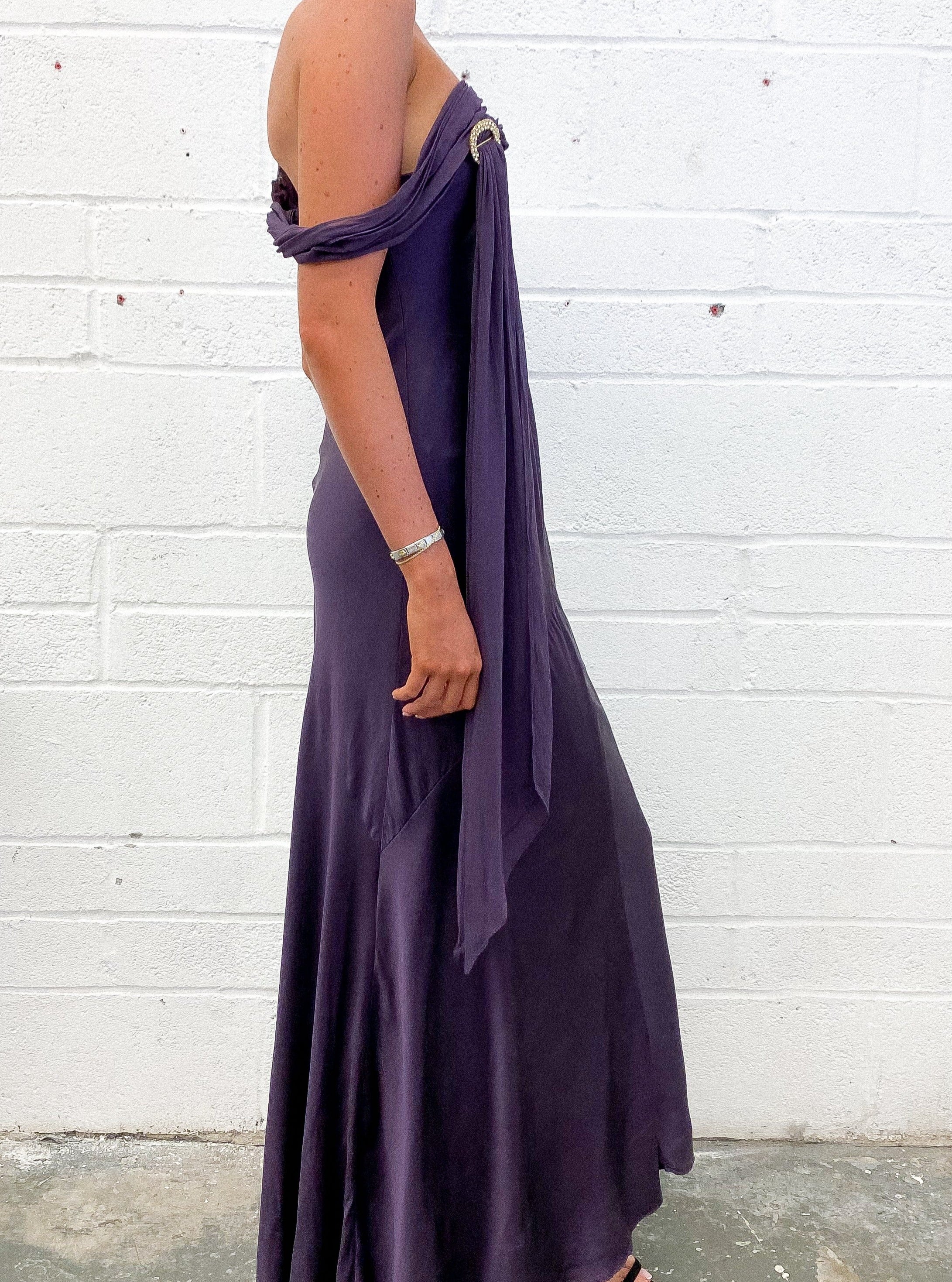 LUISA SPAGNOLI Silk Draped Dress UK 10 - 12