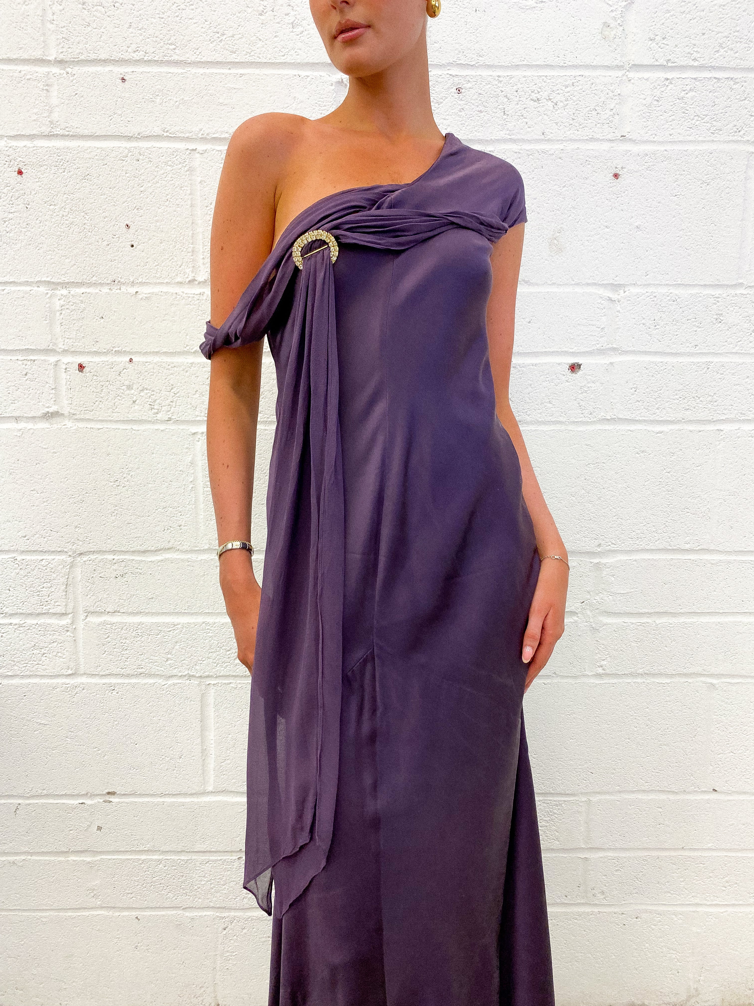 LUISA SPAGNOLI Silk Draped Dress UK 10 - 12