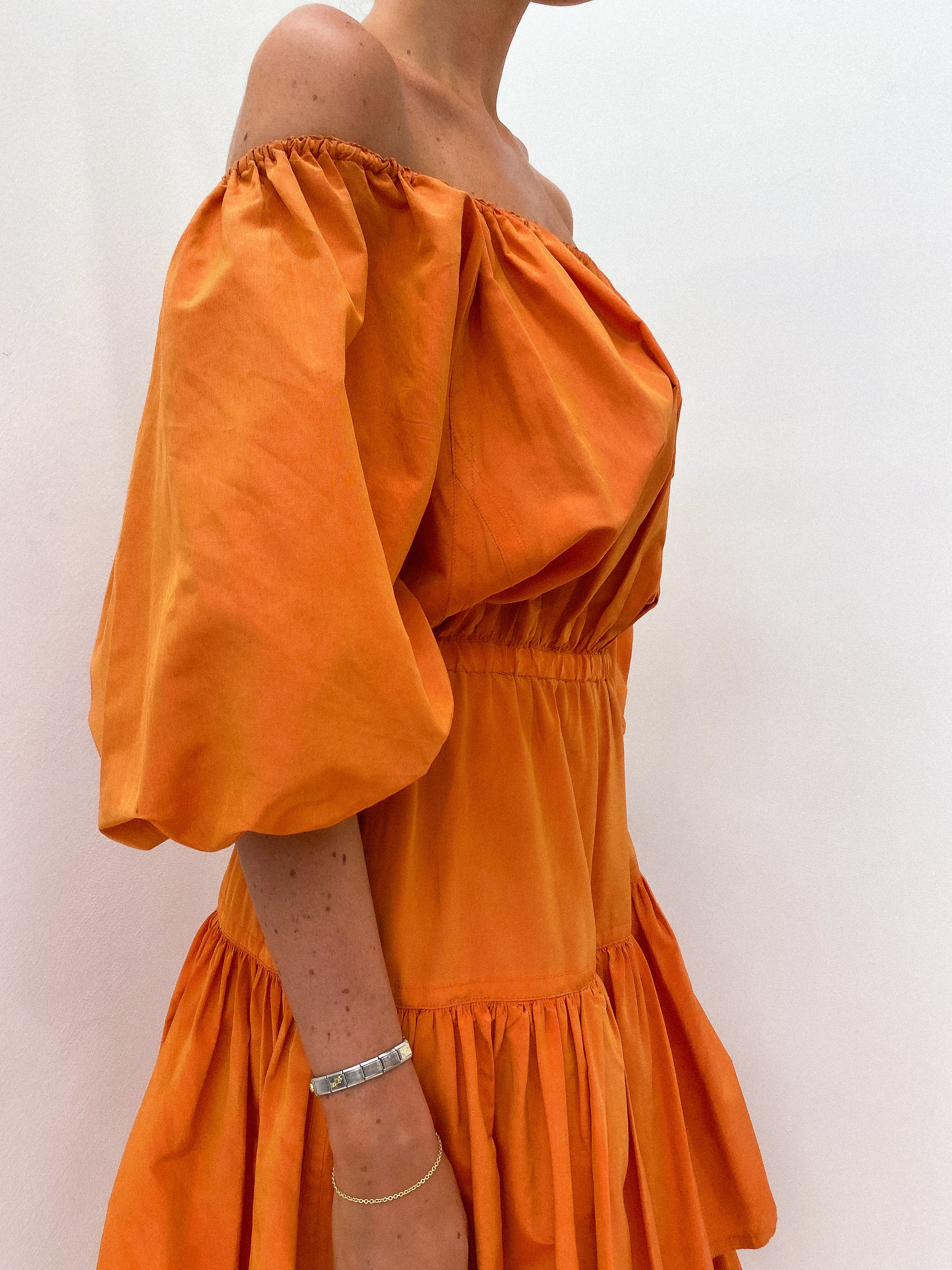 JIL SANDER Irredescent Ruffle Dress UK 10 - 12