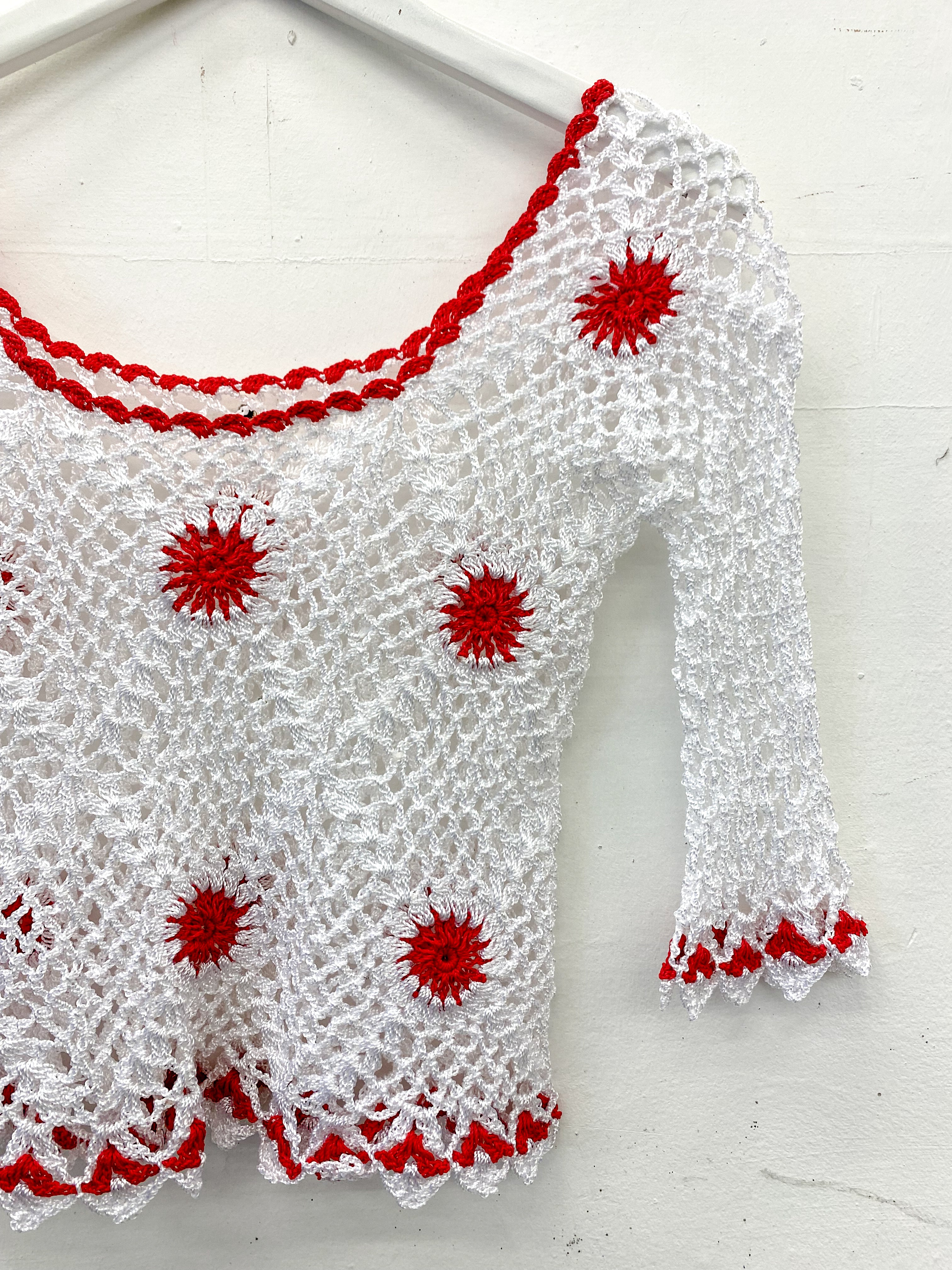 Crochet 2000s Knit Pullover UK 6 - 10