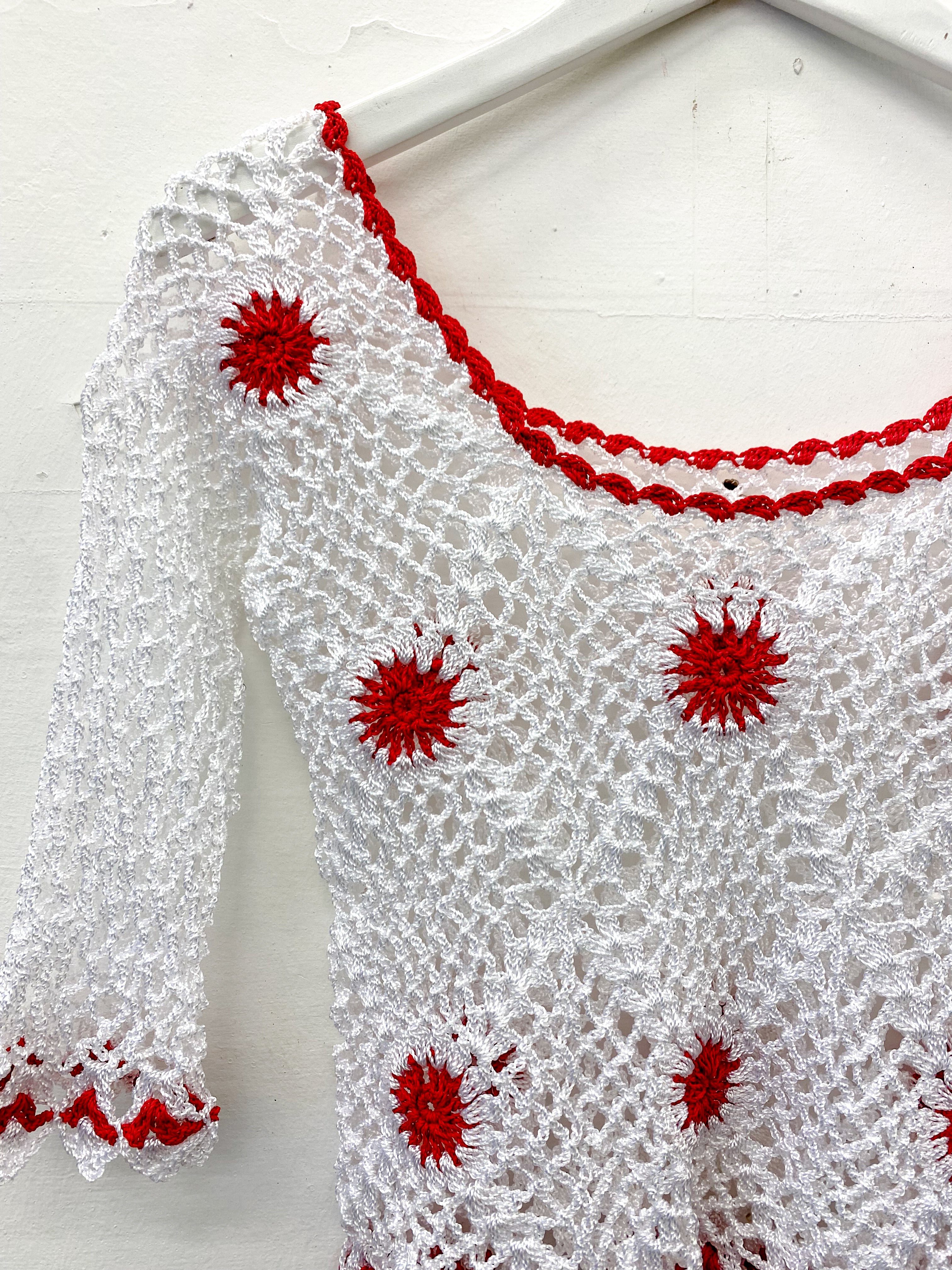 Crochet 2000s Knit Pullover UK 6 - 10