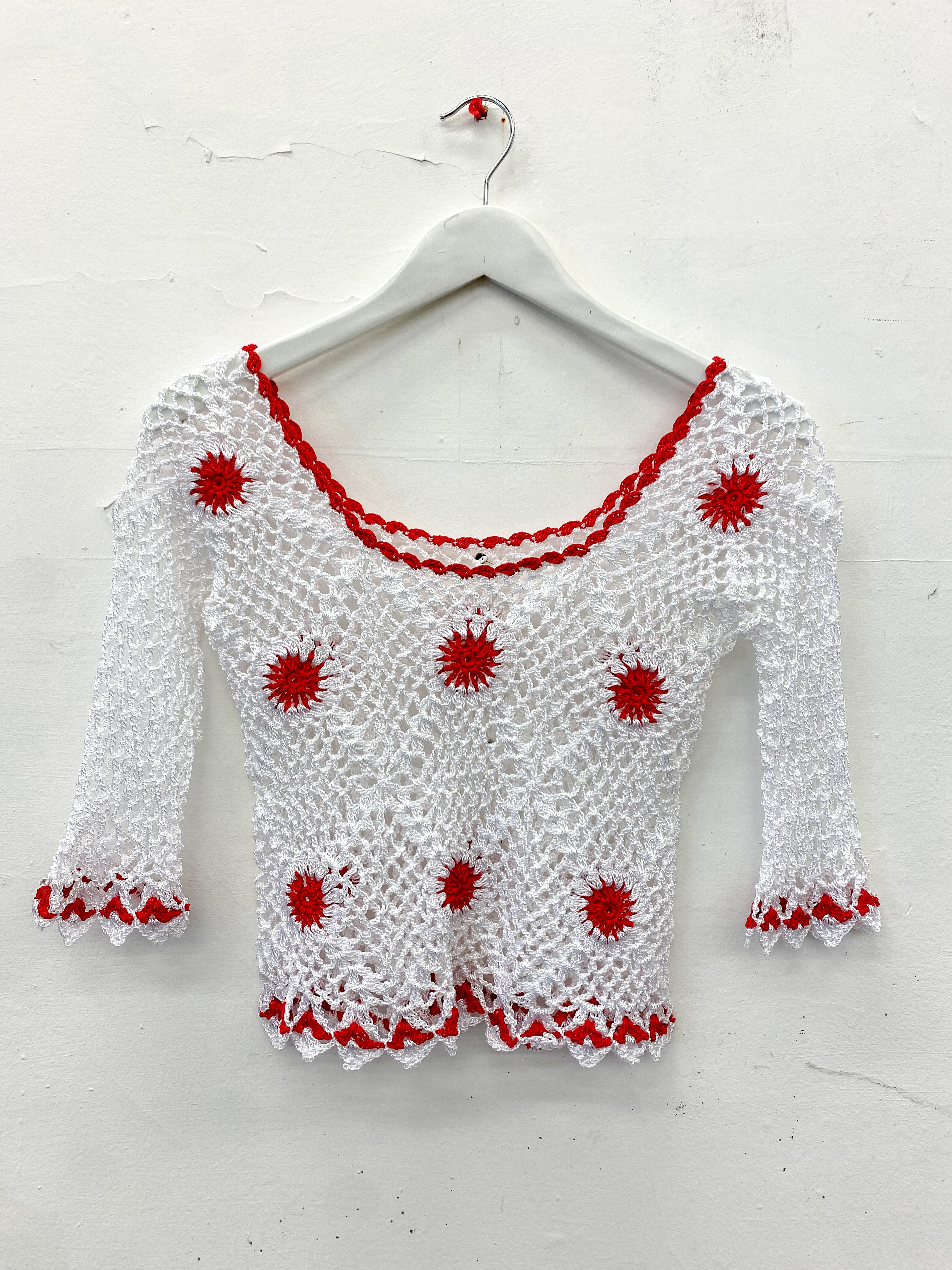 Crochet 2000s Knit Pullover UK 6 - 10