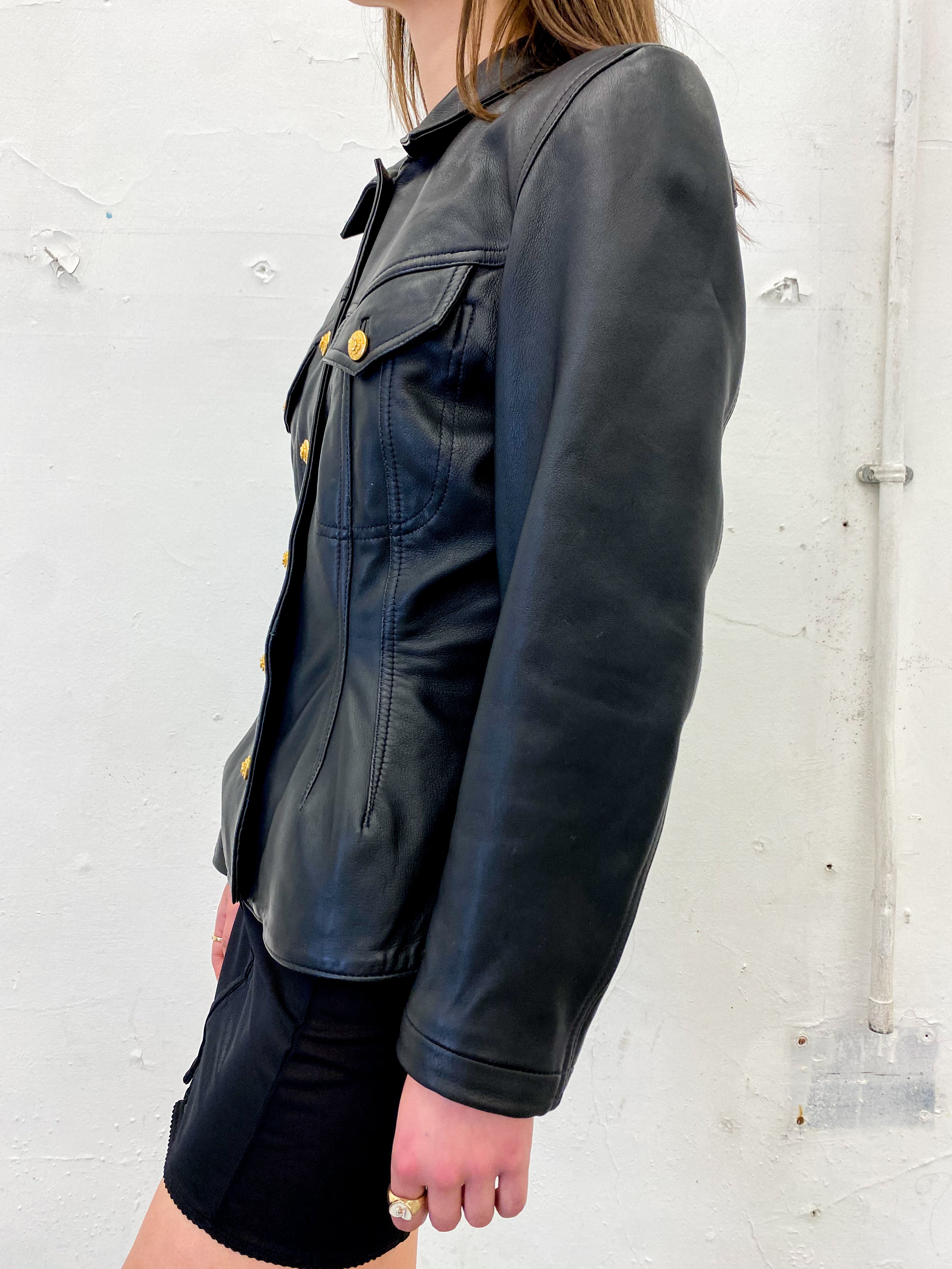 KENZO 1990s Leather Jacket Size M