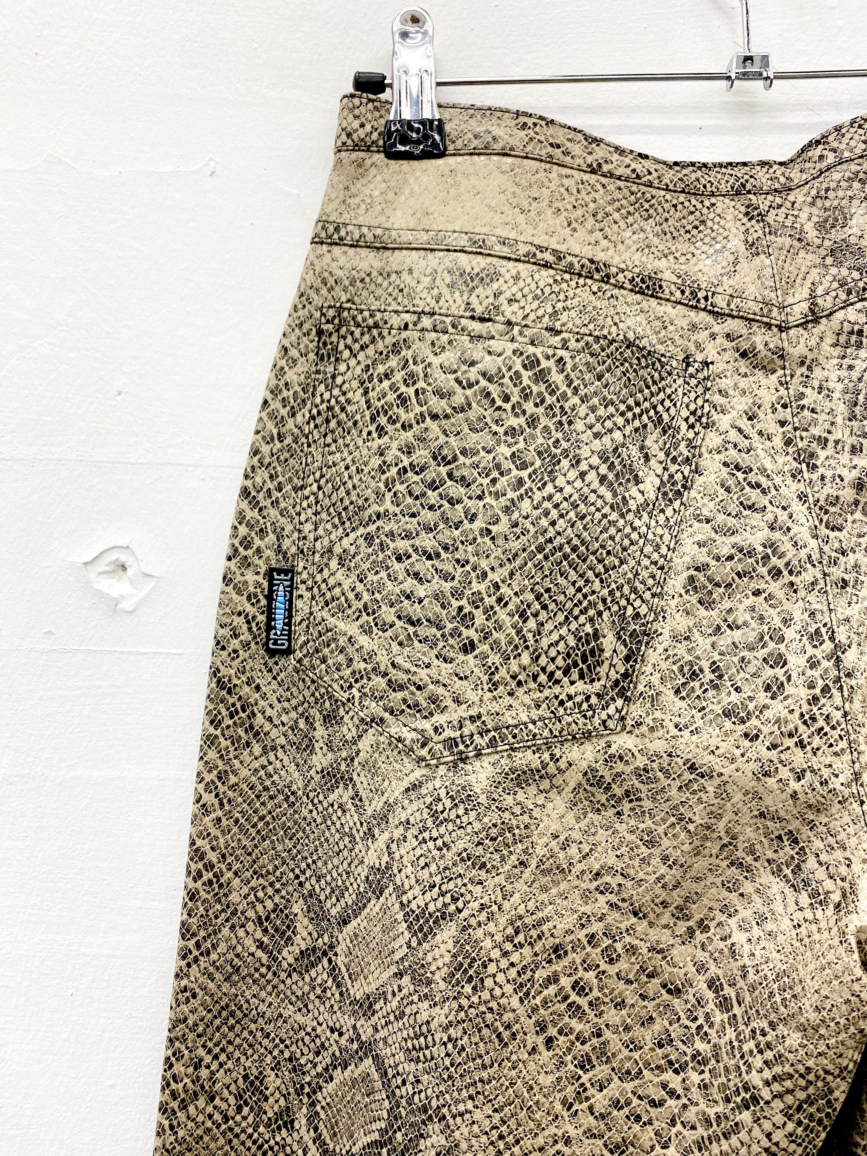 Snakeskin Leatherette Pants 26"W | 31"L