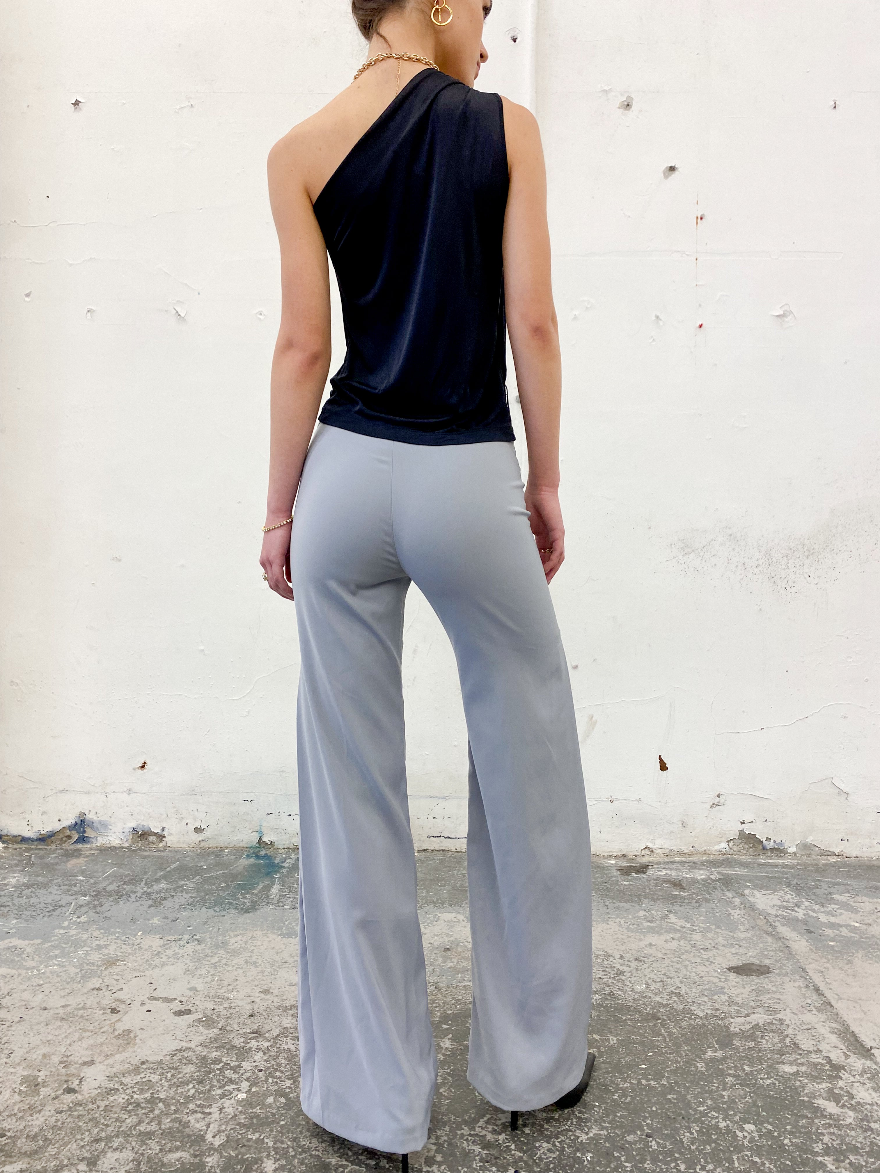 Flared Darted Grey Pants 27"W | 32"L