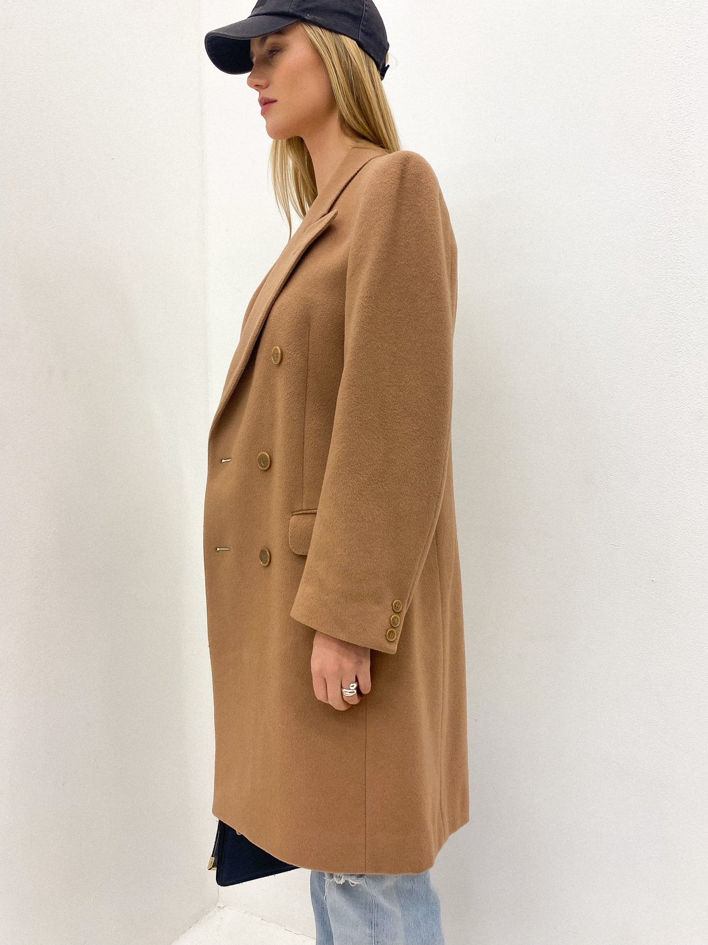 Camel Wool & Cashmere Coat Size M - L