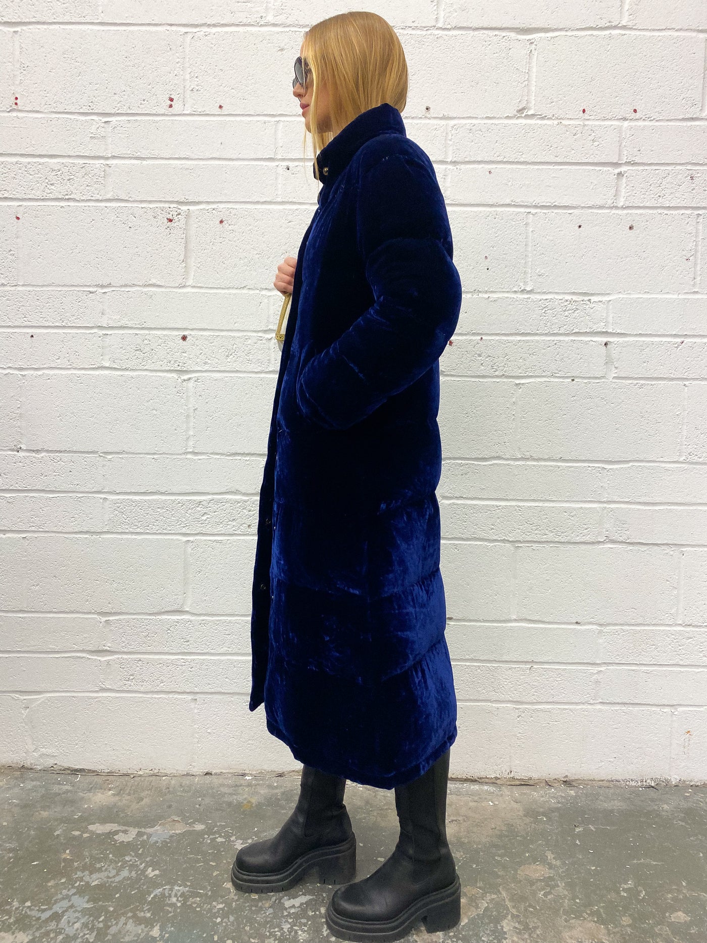 Crushed Velvet Down Jacket Size S