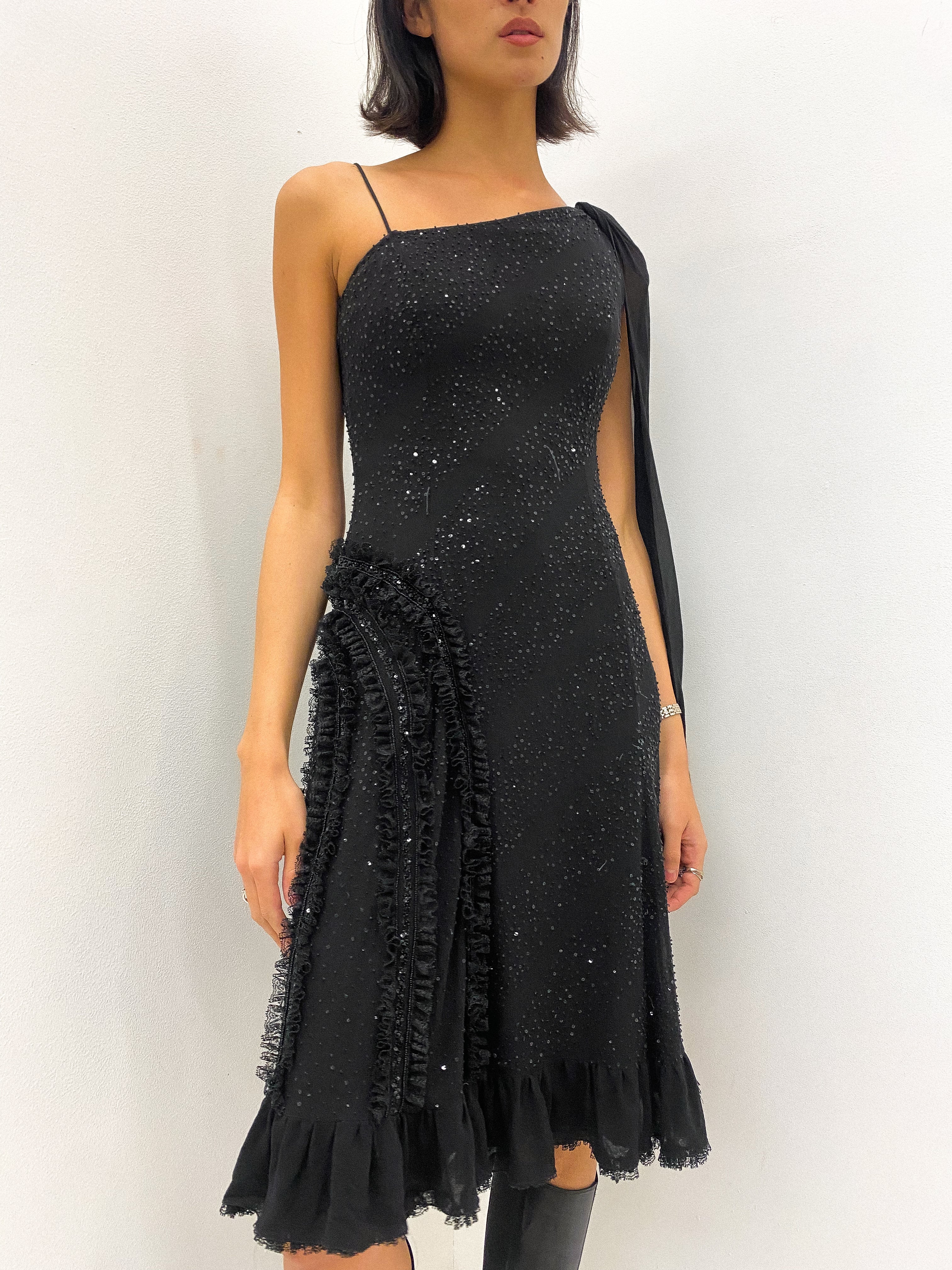 ESCADA One Shoulder Sequin Dress UK 8