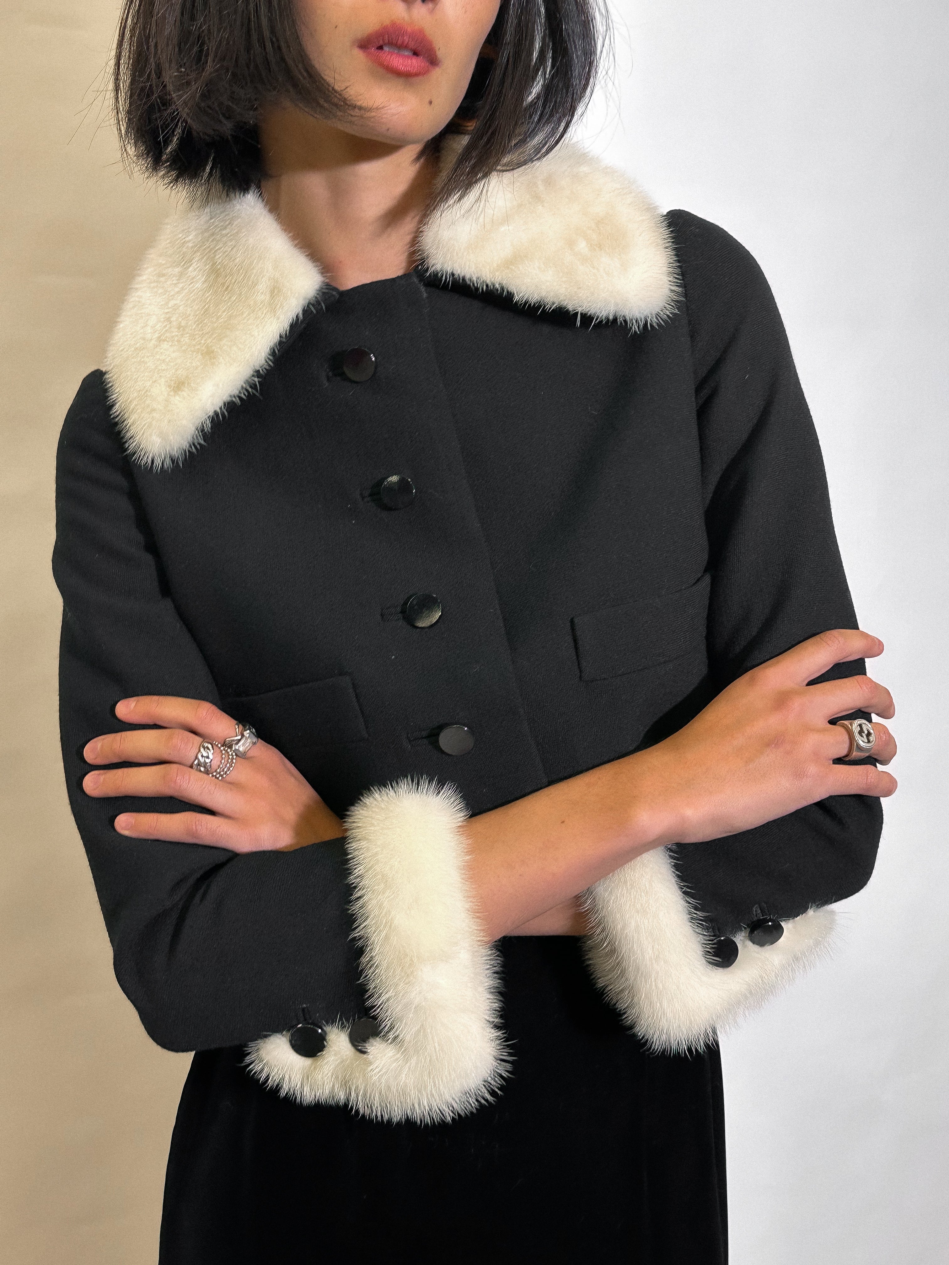 YVES SAINT LAURENT Fur Crop Jacket XS - S
