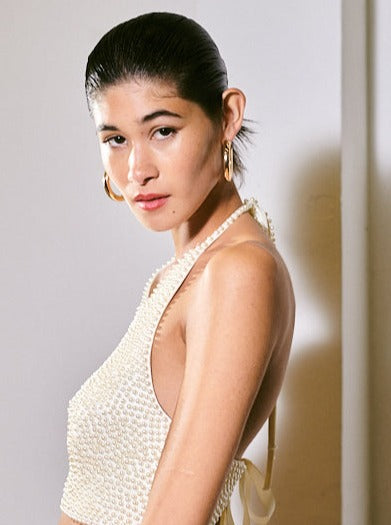 Luxe Pearl Halter Top XS - S