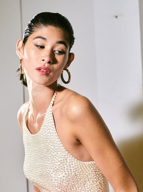 Luxe Pearl Halter Top XS - S